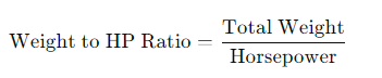 Horsepower ratio calculator